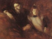 Eugene Carriere Alphonse Daudet and his Daughter oil painting picture wholesale